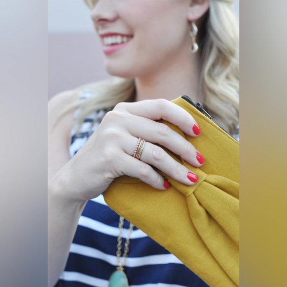 BrighterDay Bow Clutch in Dijon - Picture 4 of 4